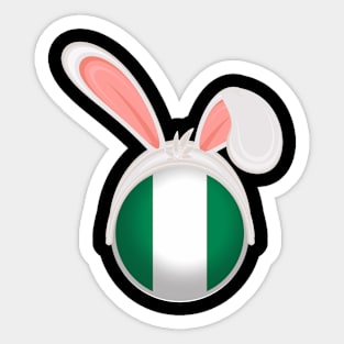 happy easter Nigeria bunny ears flag cute designs Sticker